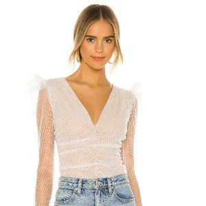 NBD Aspyn Bodysuit in White, Size Small